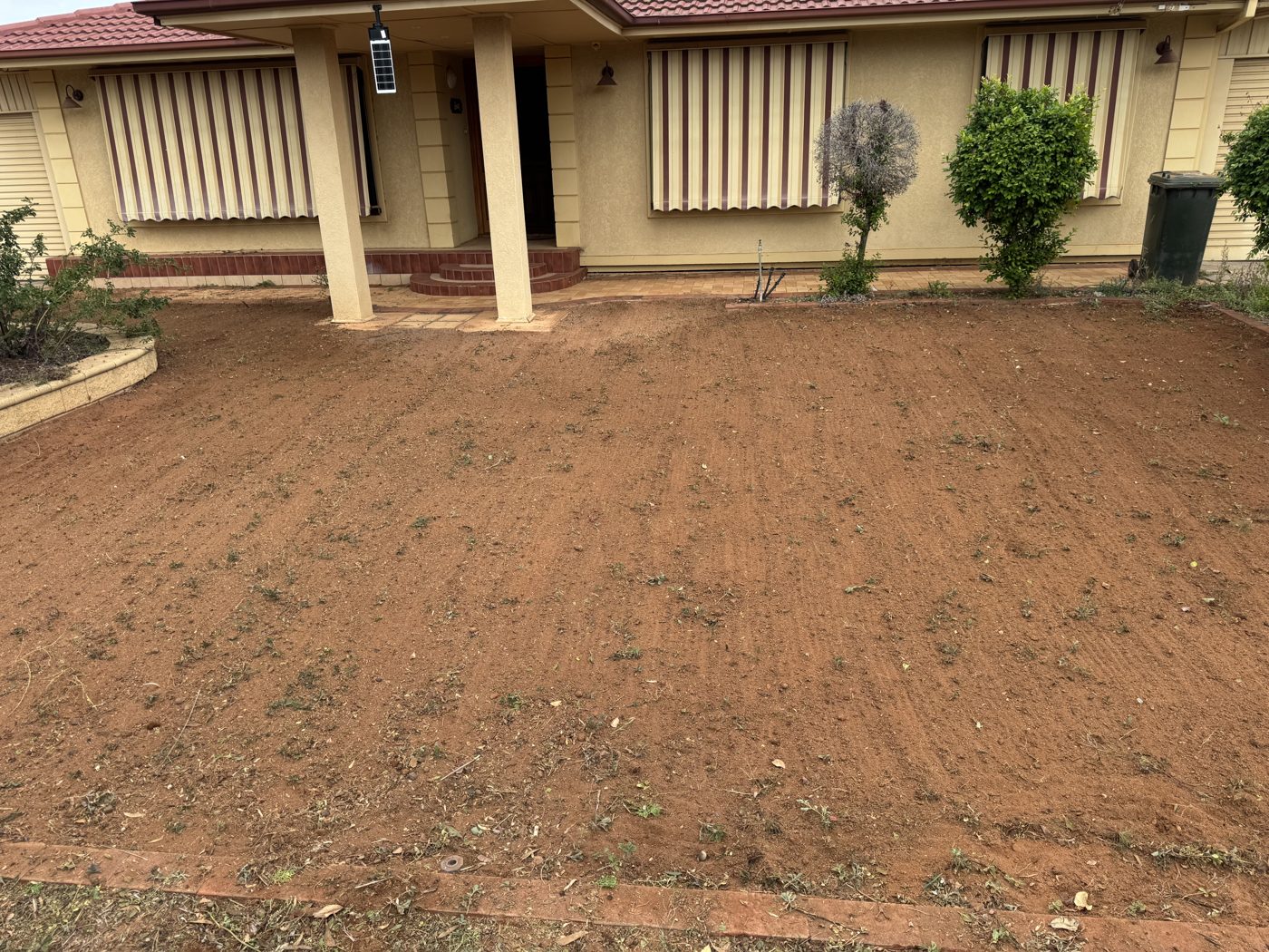 Front yard cleared and levelled ready for turf
